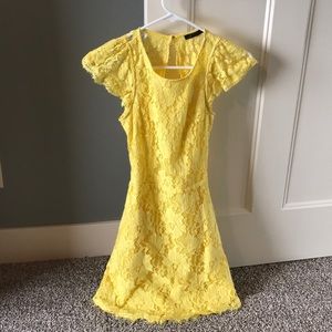 Open Back Yellow Wedding Party Dress